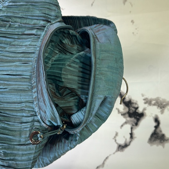 UBU Teal Ruched Pillow Jacket Crinkled Pleated Longline Lightweight Windbreaker - Picture 14 of 15